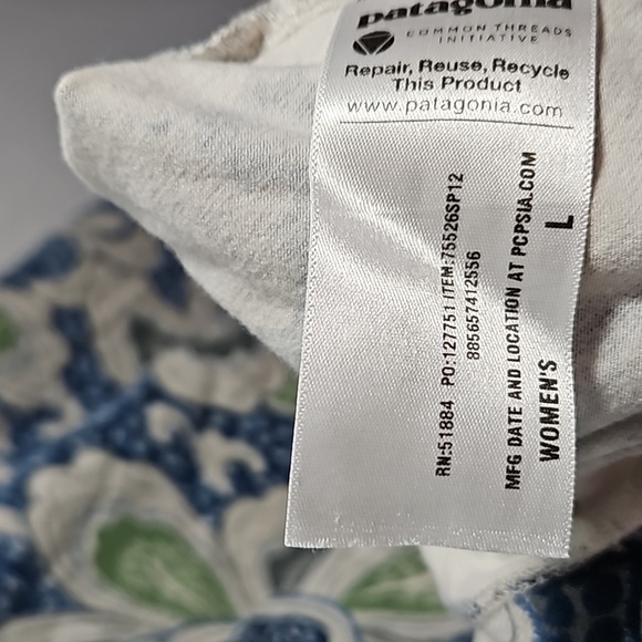 Patagonia Margot Women's Floral Fit and Flare Medjool Deep Space Dress Sz L - Picture 8 of 8